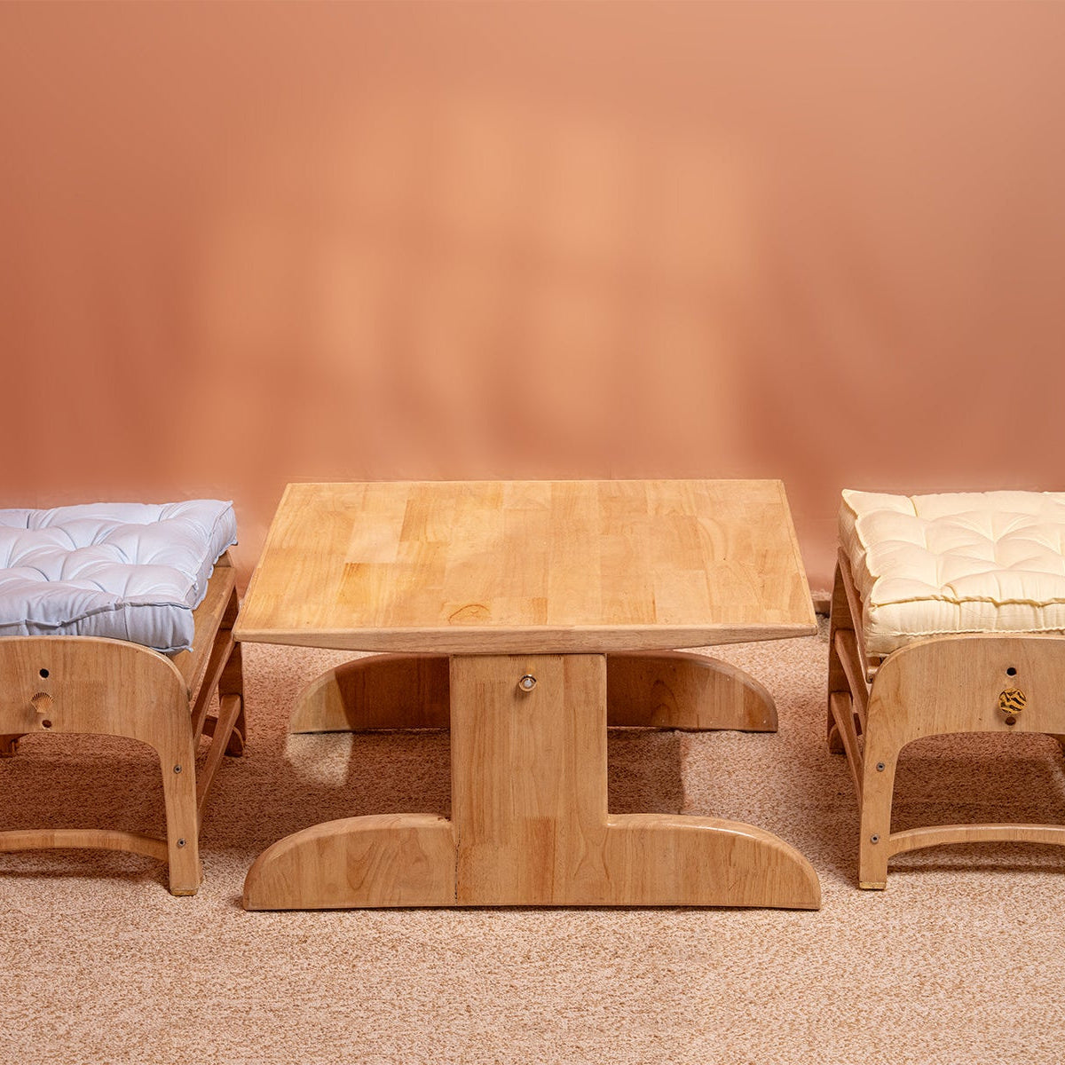 Table supports all activity. Stainproof, height adjustable table.